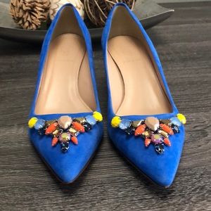 Jcrew COLLECTION Dulci Jeweled Suede Kitten Heels
